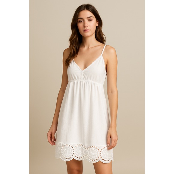 Charter Club Intimates Long Gown Chemise XXXL White Lace Eyelet Cottagecore NWT - Picture 1 of 11